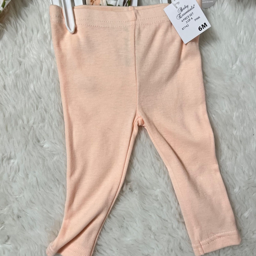 Baby Essentials 4-Piece Baby Girl Long Sleeve/Pants Outfit Set - 6 months - NWT - Picture 2 of 5